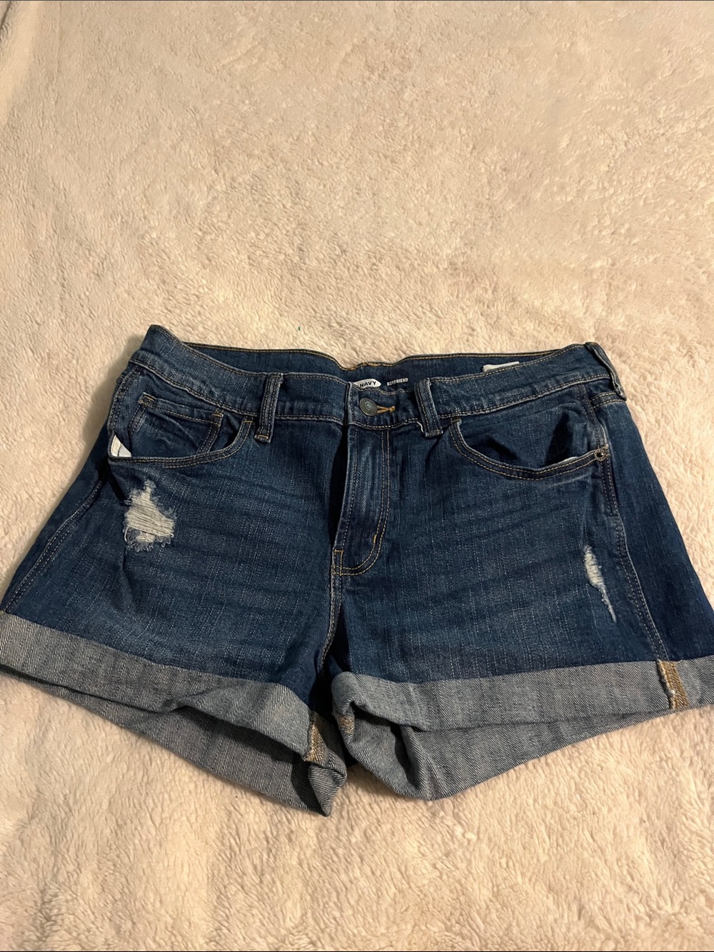 Old Navy Dark Blue Rolled-Hem Denim Shorts